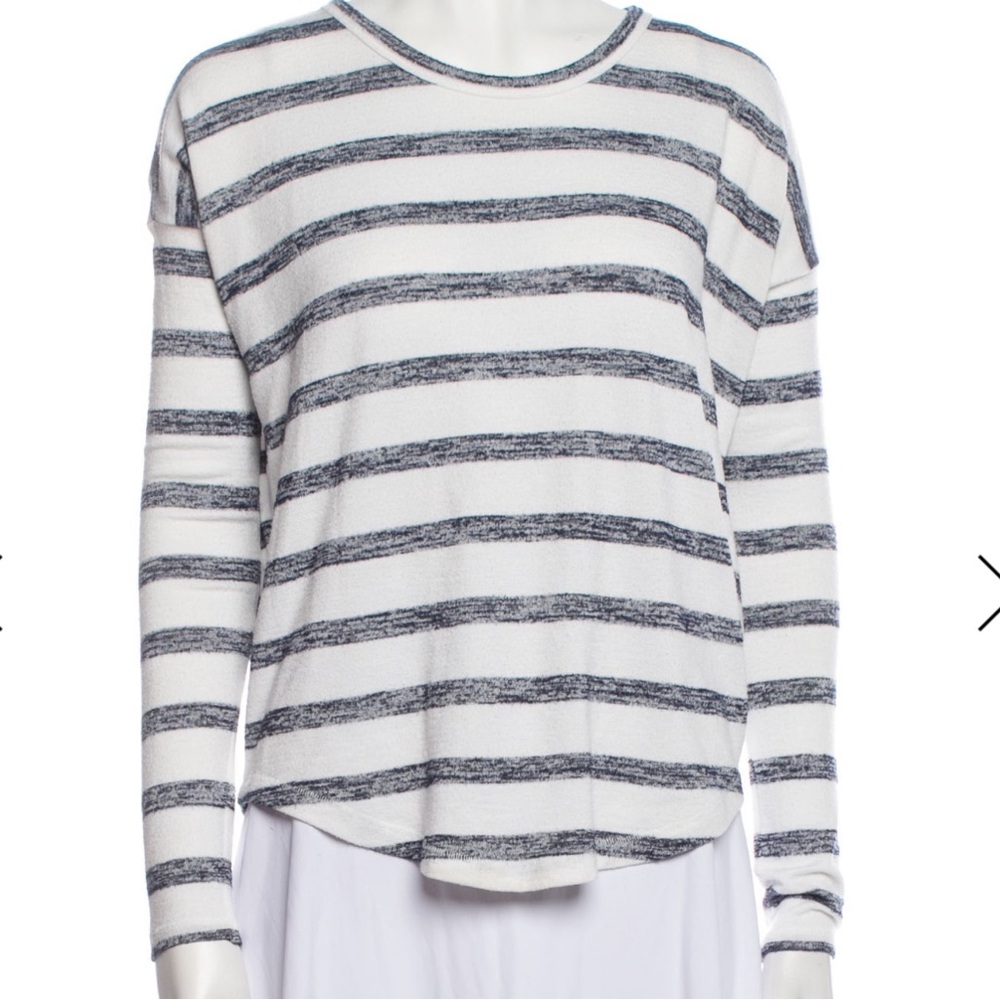 rag & bone Navy and White Striped Long Sleeve Tee